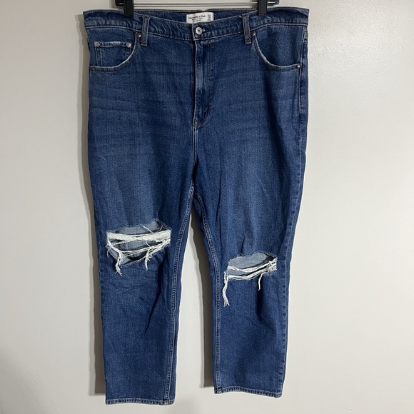 Abercrombie & Fitch Denim - Abercrombie Fitch Curve Love Ankle Straight High Rise Jeans Women's Size 18/34 R